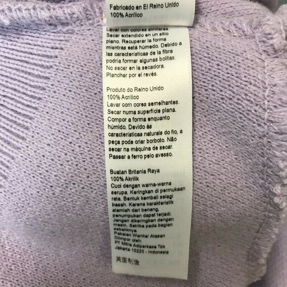 Top Shop Womens Dolman Balloon Sleeve Pullover Knit lilac Purple Sweater Size 12 - Picture 8 of 9